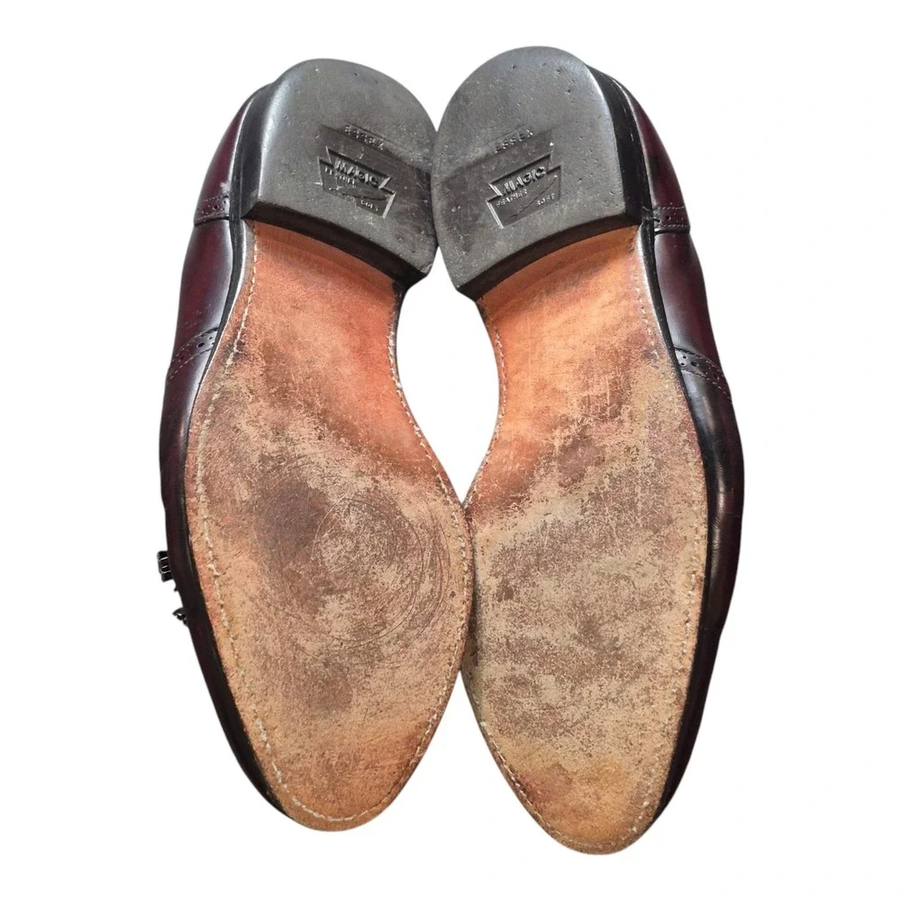 Allen Edmonds Berwick Leather‎ Loafers Wingtip Tassel Burgundy Men's 11.5 D